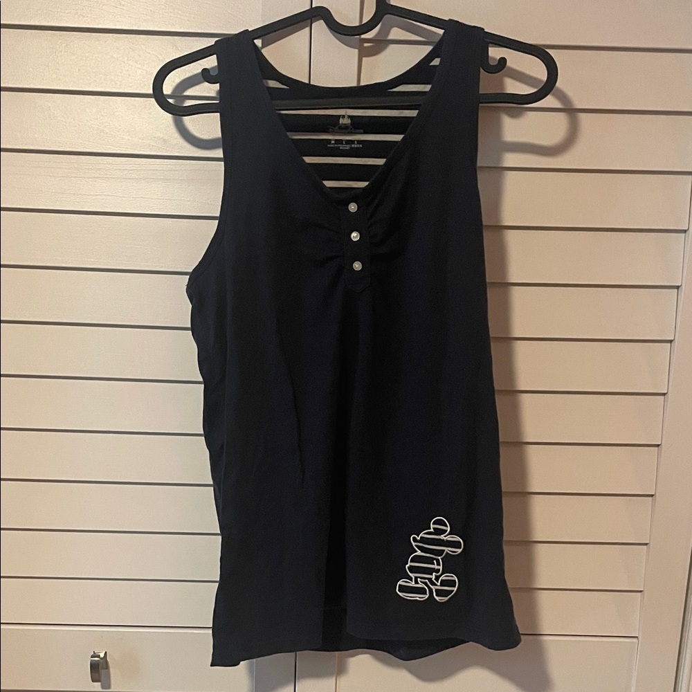 Disney Parks Navy Striped Tank Sleeveless Top Mickey Mouse